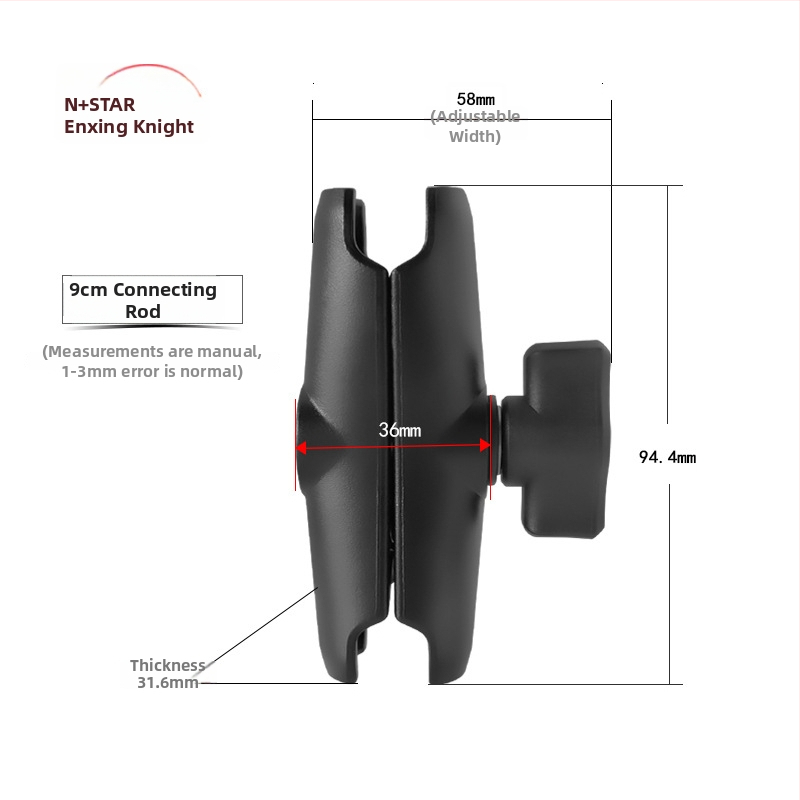 Auto držiak na telefón/tablet so 9 cm predĺženým ramenom a 1 palcovou univerzálnou reguláciou; Mercy Knight, model NPHA-9CM ARM; kompatibilné s iPhone, iPad a iPod.