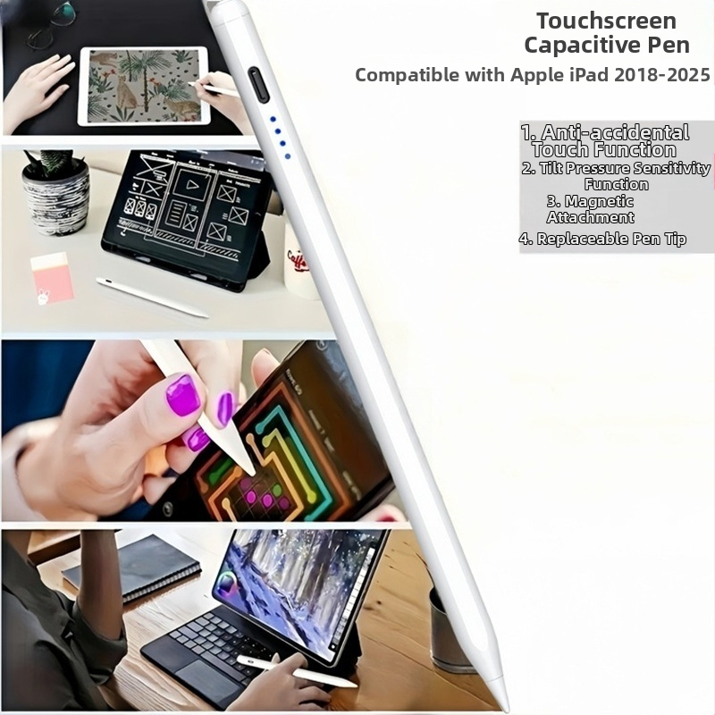 iPad stilus su prieš atsitiktinį prisilietimą, magnetinis prisirišimas, pasvirimo jutiklis, keičiamas patarimas, modelis P9