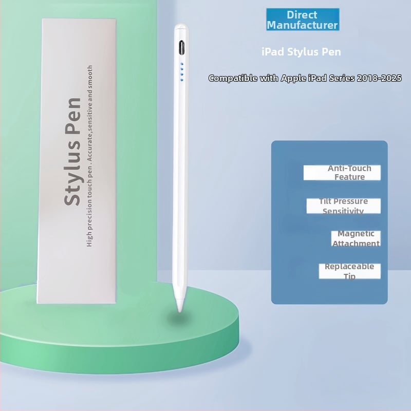 iPad stilus su magnetiniu pritvirtinimu, Type-C įkrovimas, modelis Q6, išleidimas 2025, suderinamas su iPad