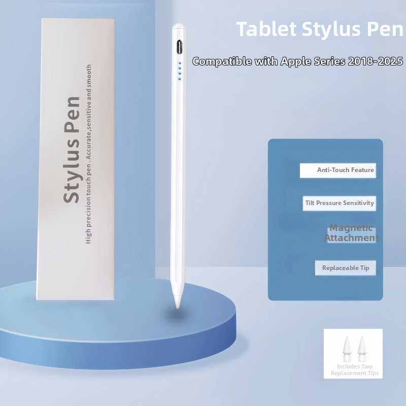 iPad stilus su magnetiniu pritvirtinimu, Type-C įkrovimas, modelis Q6, išleidimas 2025, suderinamas su iPad