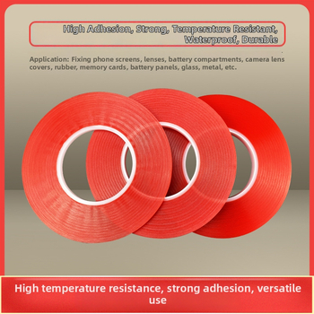 PET dubultās līmlentes, caurspīdīga, biezums 0.2 mm, temperatūras izturība ilgtermiņā 70°C / īslaicīgi 100°C; piemērota viedtālruņu korpusiem, LCD ekrāniem, planšetdatoriem, ABS automobiļu komponentēm