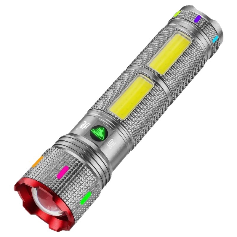 Vanjska LED svjetiljka s dvostrukim osvjetljenjem, izvučni zum, COB bočno svjetlo, baterija 12000mAh, kućište od aluminijske legure