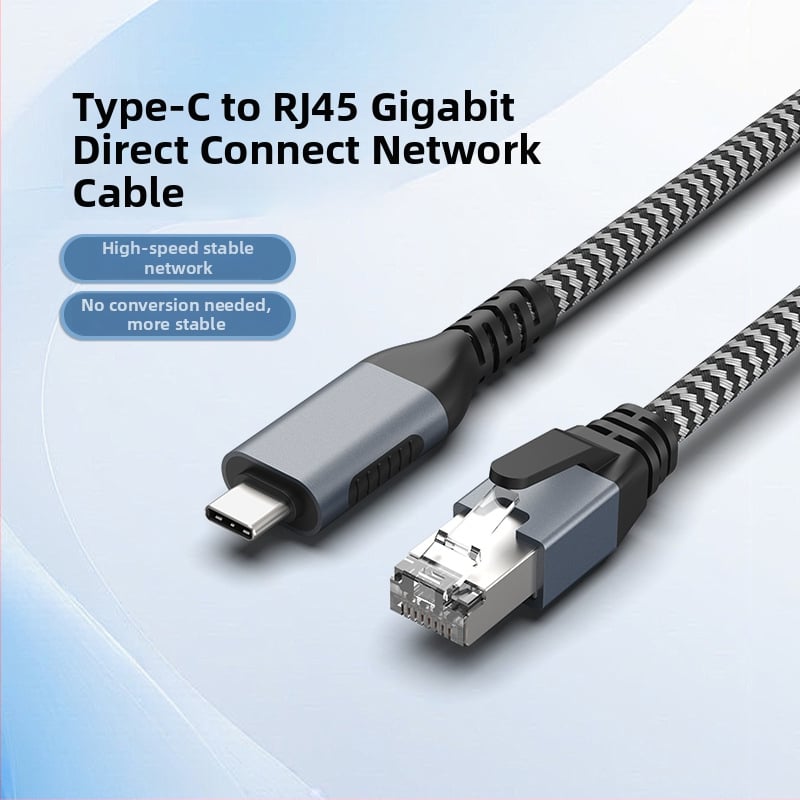 Type-C to RJ45 Gigabit Ethernet adapter — Szövött kábel, Windows 7 kompatibilis, Modell L003-53E-UTP-C2.0M