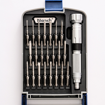 22-в-1 комплект прецизни отвертки от S2 стомана, магнитен и изолиран, с 22 накрайника и дръжка, за телефони, лаптопи и настолни компютри