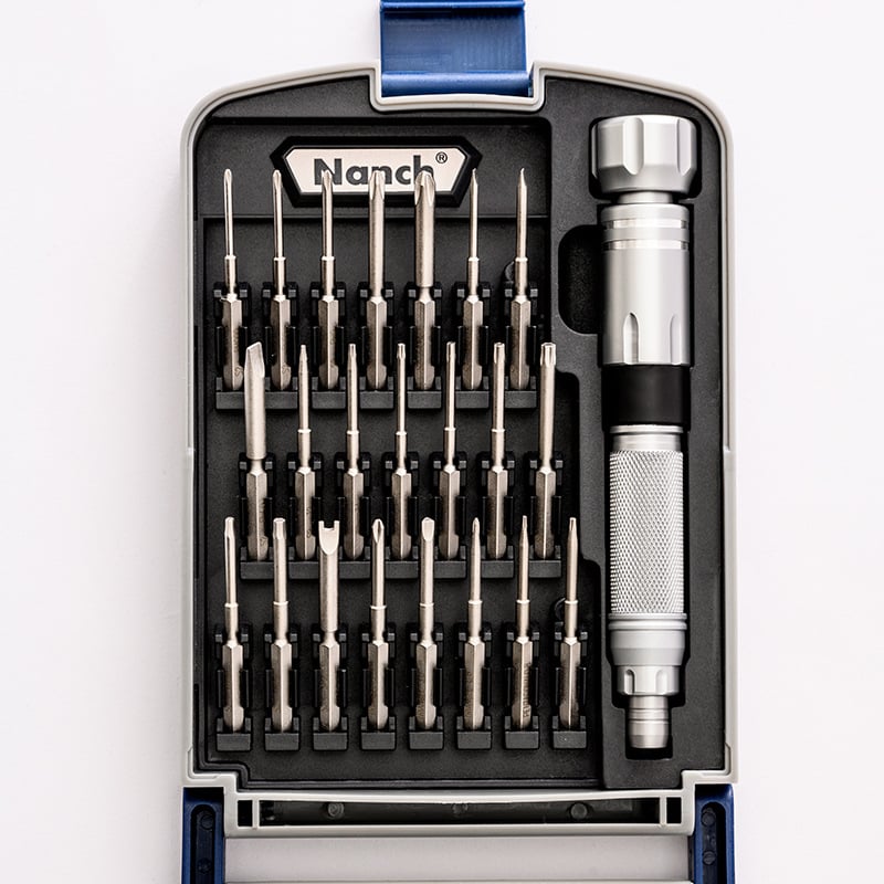 22-в-1 комплект прецизни отвертки от S2 стомана, магнитен и изолиран, с 22 накрайника и дръжка, за телефони, лаптопи и настолни компютри