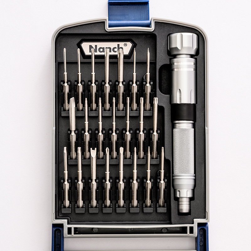 22-в-1 комплект прецизни отвертки от S2 стомана, магнитен и изолиран, с 22 накрайника и дръжка, за телефони, лаптопи и настолни компютри
