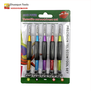 5-в-1 комплект отвертки за телефони, компютри, таблети, часовници и очила – магнитни, 45# стомана, 5 бр.