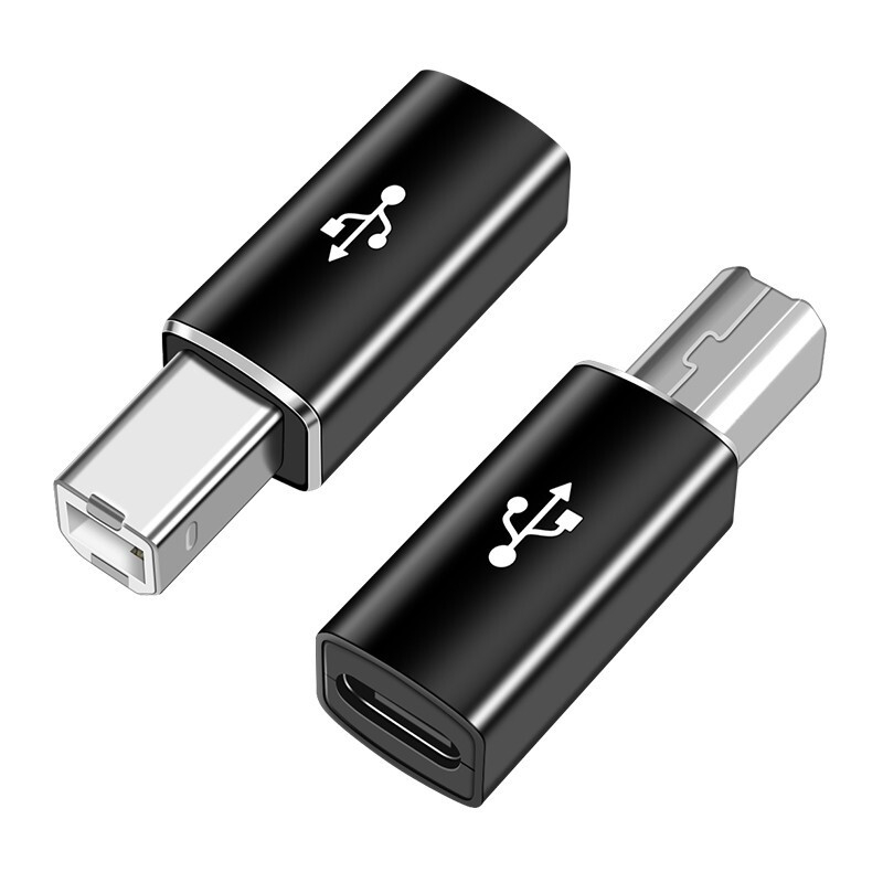 Type-C na USB-B kabel-adaptor – za pisač, prijenosno računalo i tablet; 0.2 m, metalni, s jednom konektorom, 10 W max, produžni adapter