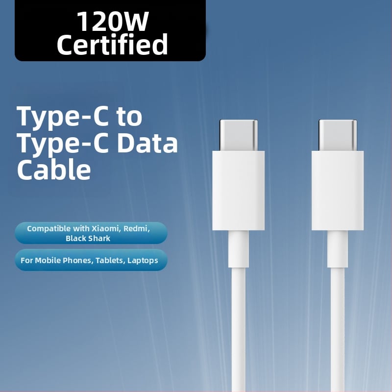 USB Type-C kábel s 6A Dual-C pre Xiaomi 17, Redmi a Black Shark tablety a notebooky, rýchle nabíjanie 120W