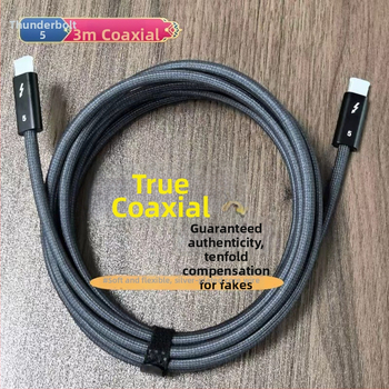 Lianyin USB-C kábel Thunderbolt 5 — 80Gbps, 240W rýchle nabíjanie, 8K60 video, TB4/USB4 kompatibilný, tkaný kábel, s jedným koncom