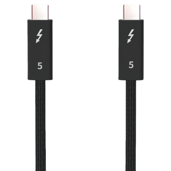 Lianyin USB-C kábel Thunderbolt 5 — 80Gbps, 240W rýchle nabíjanie, 8K60 video, TB4/USB4 kompatibilný, tkaný kábel, s jedným koncom