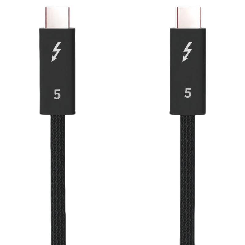 Lianyin USB-C kábel Thunderbolt 5 — 80Gbps, 240W rýchle nabíjanie, 8K60 video, TB4/USB4 kompatibilný, tkaný kábel, s jedným koncom