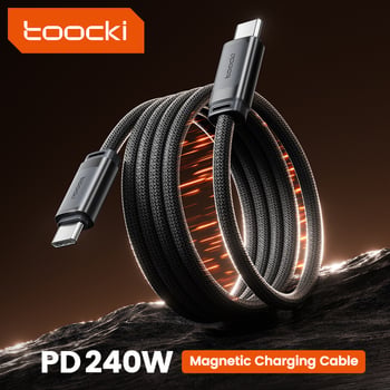Tucci USB-C kabel za podatke s magnetskim pohranjem, 240W brzo punjenje, PD kompatibilan, aluminijska legura
