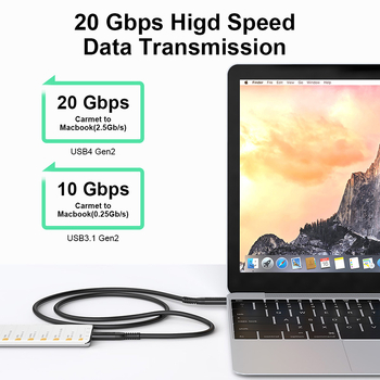 USB4 Type-C kábel s Thunderbolt 5, 40Gbps, 240W rýchle nabíjanie