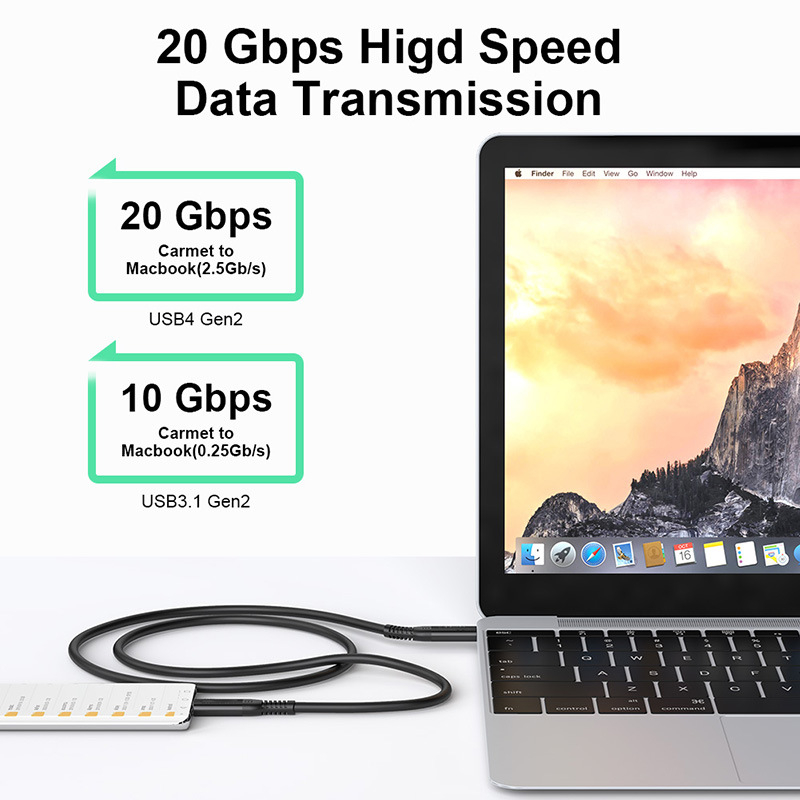 USB4 Type-C kábel s Thunderbolt 5, 40Gbps, 240W rýchle nabíjanie