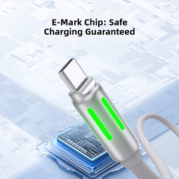 Selerwin USB-C adatkábel folyékony szilikonból, E-Maker chip, biztonságos gyors töltés