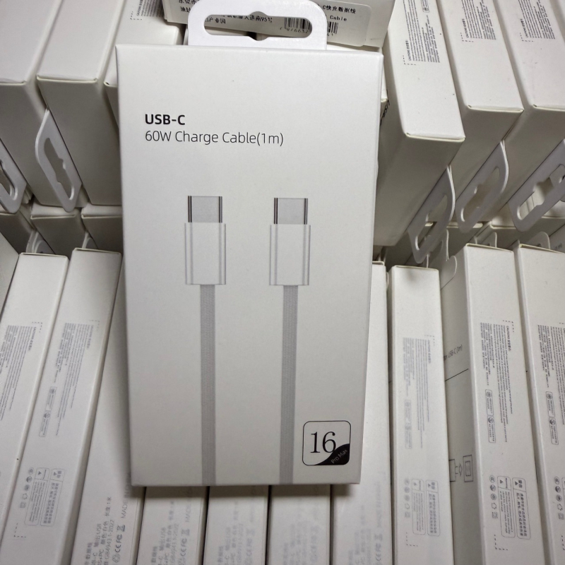 USB-C szövött adatkábel, 30W gyors töltés, Type-C interfész, egyetlen csatlakozó