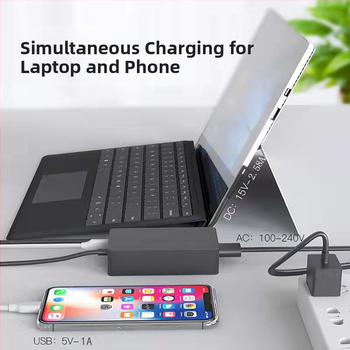 Зарядно устройство за Microsoft Surface Pro — 44W, 15V, 2.58A, вход 100-240V, директно зареждане (неоригинално)