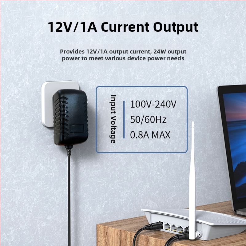 Planšetdatora barošanas adapters, izeja 12V 1A, ieeja 100-240V, zīmols Mifu