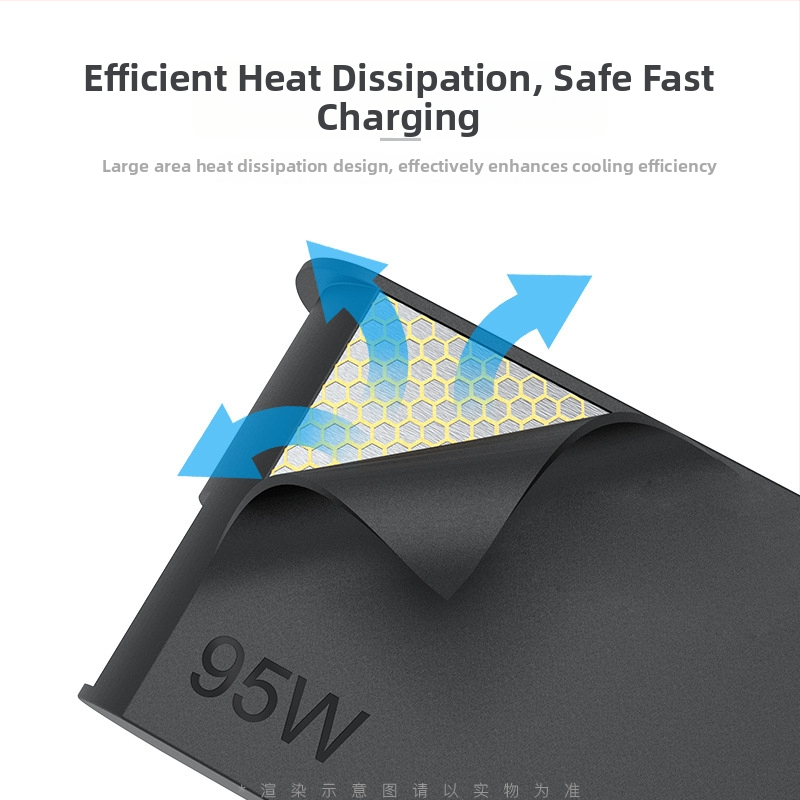 VERCOM A1762 USB-C 95W laadija LENOVO sülearvutitele, väljund 20V 4.75A, sisend 100-240V