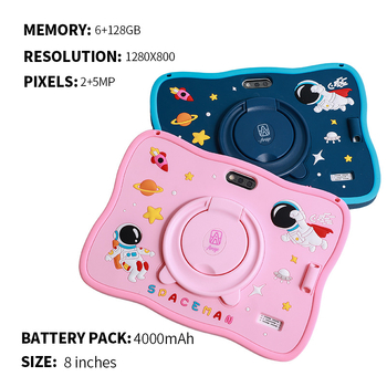 Bērniem paredzēta Android planšete, četrkodolu procesors, 64 GB atmiņa, dubultkamera, GPS navigācija