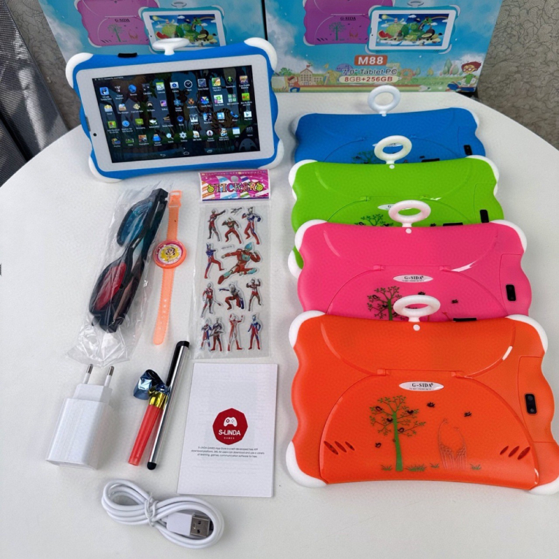 Bērnu planšetdators 7 collu, Android, astoņkodolu 1,5 GHz, 64 GB, 4G ar SIM, IPS displejs