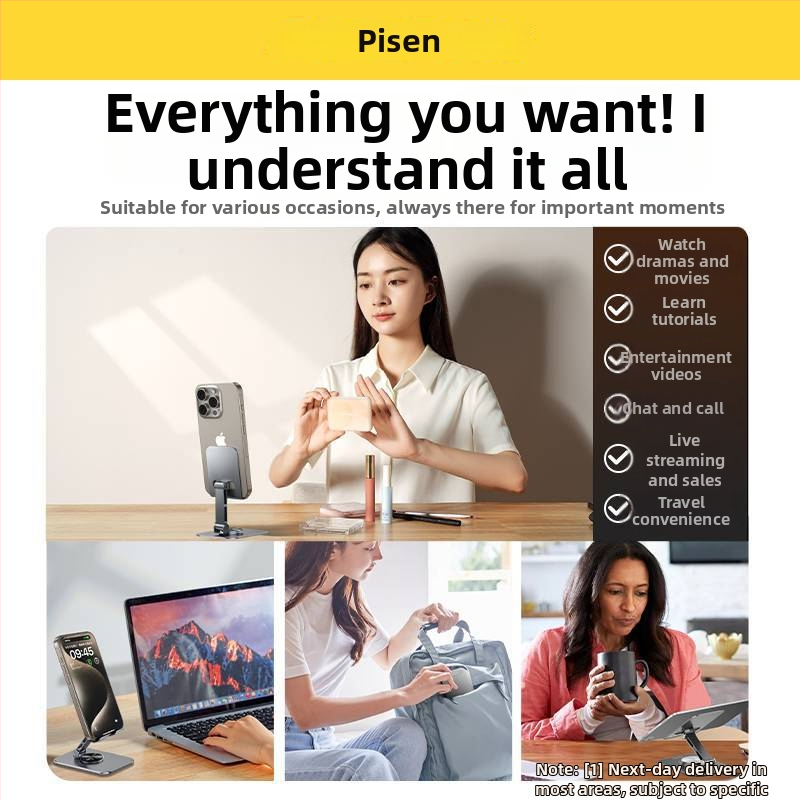 Desktop stojan na telefóny a tablety – Značka Pinsheng, hliníková zliatina, model Lp-zj49