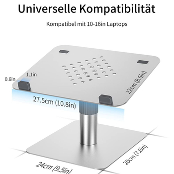 Držač za laptop od aluminijske legure s 360° rotacijom | model TXF-A1 | za prijenosna računala | težina 800 g