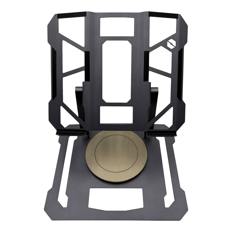 Στήριγμα ψύξης για gaming φορητό υπολογιστή με ρύθμιση ύψους, περιστρεφόμενο και αναδιπλούμενο σχέδιο — Μοντέλο K1000; Υλικά: χάλυβας άνθρακα + κράμα αλουμινίου; Βάρος 2,1 κιλά; Συμβατό με gaming, business και λεπτά φορητά