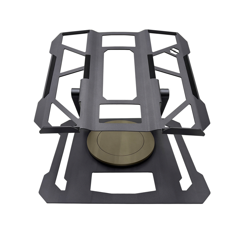 Στήριγμα ψύξης για gaming φορητό υπολογιστή με ρύθμιση ύψους, περιστρεφόμενο και αναδιπλούμενο σχέδιο — Μοντέλο K1000; Υλικά: χάλυβας άνθρακα + κράμα αλουμινίου; Βάρος 2,1 κιλά; Συμβατό με gaming, business και λεπτά φορητά