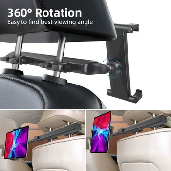 Autófejtámlás tabletatartó, fix rögzítésű, modell C113+H148, kompatibilis más eszközökkel, tömeg 690 g