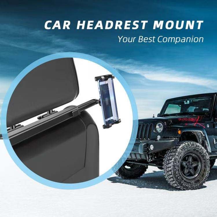 Autófejtámlás tabletatartó, fix rögzítésű, modell C113+H148, kompatibilis más eszközökkel, tömeg 690 g