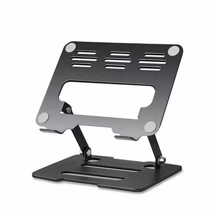 Suport metalic pentru laptop, pliabil, reglabil pe înălime, cu răcire a suprafeței de lucru – Model S795, 350 g