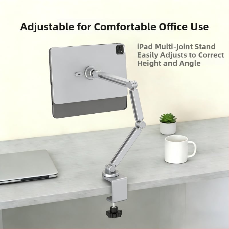 Tablettartó alumínium ötvözetből, asztali clamp és cantilever, mágneses töltés, kompatibil iPad Air Pro