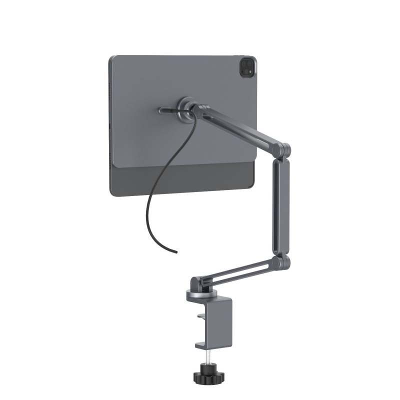 Tablettartó alumínium ötvözetből, asztali clamp és cantilever, mágneses töltés, kompatibil iPad Air Pro