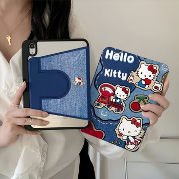 Ochranný kryt na iPad pre Apple iPad Pro a radu iPad Air — karikatúrny štýl, imitácia kože, automatické spanie/budí, magnetické prichytenie, odolné proti opotrebeniu a pádom