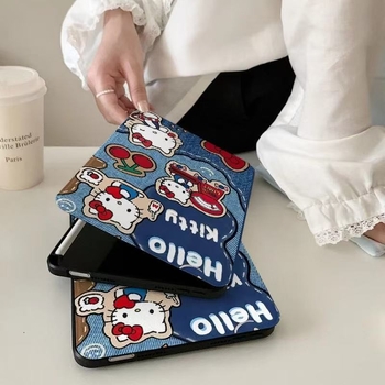 Ochranný kryt na iPad pre Apple iPad Pro a radu iPad Air — karikatúrny štýl, imitácia kože, automatické spanie/budí, magnetické prichytenie, odolné proti opotrebeniu a pádom