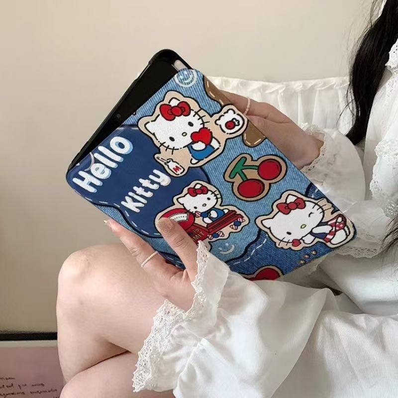 Ochranný kryt na iPad pre Apple iPad Pro a radu iPad Air — karikatúrny štýl, imitácia kože, automatické spanie/budí, magnetické prichytenie, odolné proti opotrebeniu a pádom