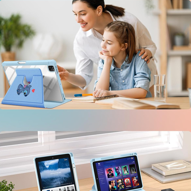 Akrila planšetdatora lieta iPad 10. paaudzei ar magnētisku pagrieziena statīvu, flip-top vāciņu, siltuma vadība, pret pirkstu nospiedumiem