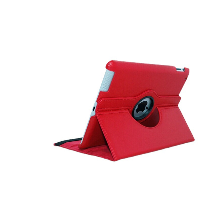 Θήκη iPad για iPad 2/3/4 με υφή litchi, περιστρεφόμενη βάση, συνθετικό δέρμα, clamshell στιλ