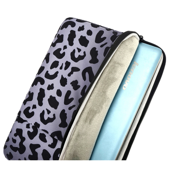Husă internă pentru laptop cu imprimeu leopard, impermeabilă, ultraușoară, rezistentă la cutremure, căptușită cu poliester
