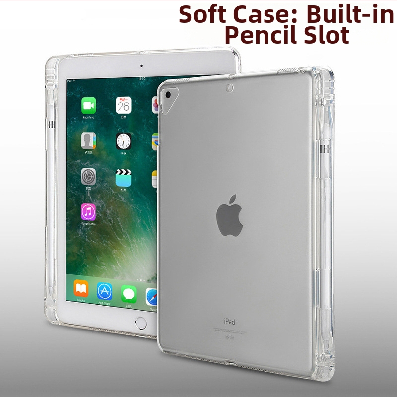 Priehľadný obal s kompletnou ochranou pre iPad, s priehradkou na pero, kompatibilný s 9,7–11 palcami a iPad Air 6