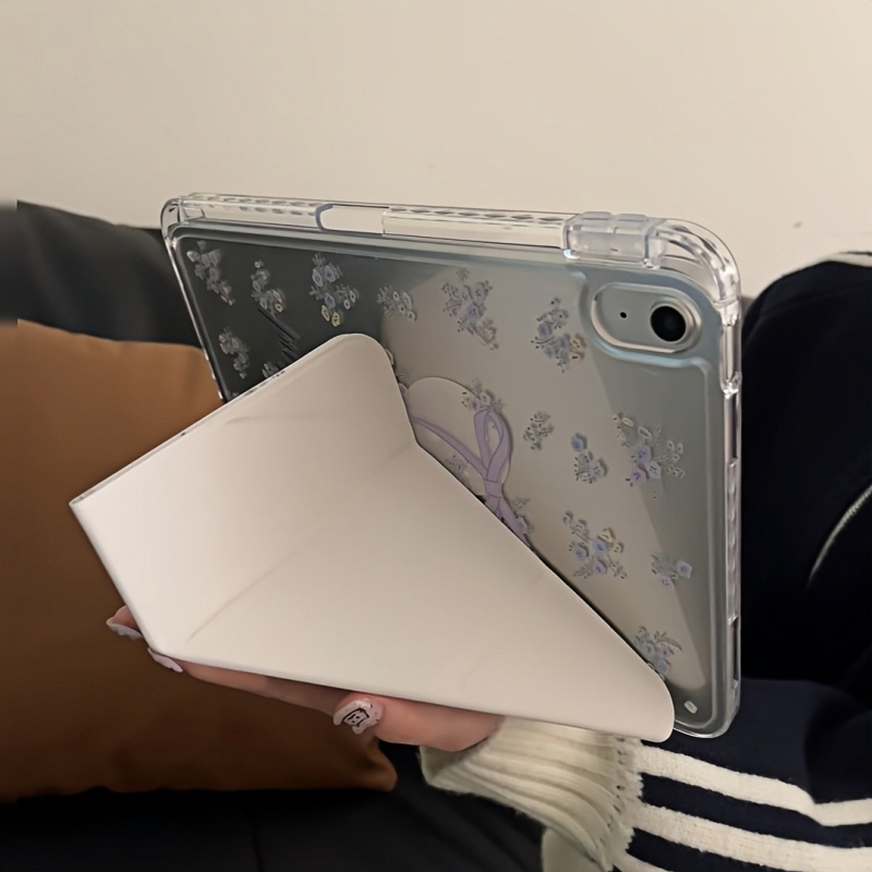 Bow Y-Fold husă pentru iPad – Material PC, Mod de somn, Stand încorporat, Finisaj spray, Compatibil cu Apple