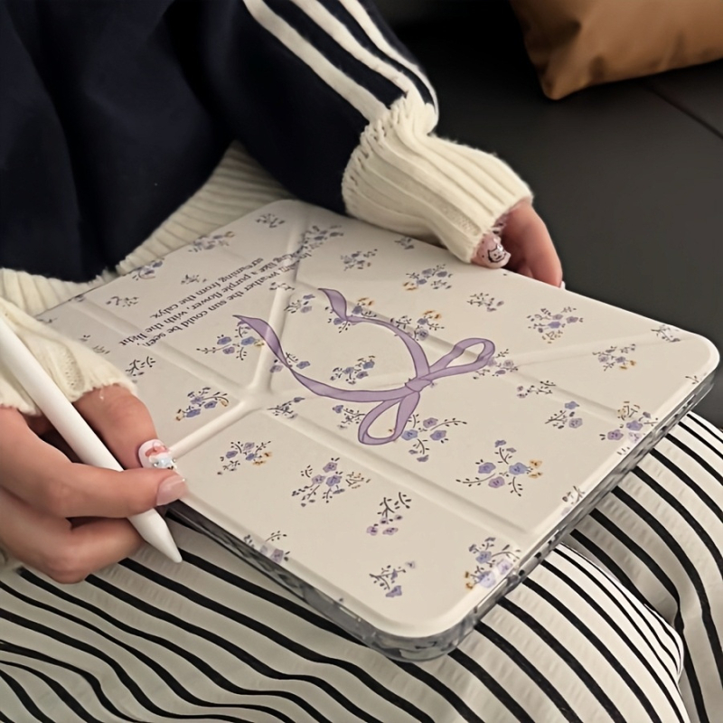 Bow Y-Fold husă pentru iPad – Material PC, Mod de somn, Stand încorporat, Finisaj spray, Compatibil cu Apple