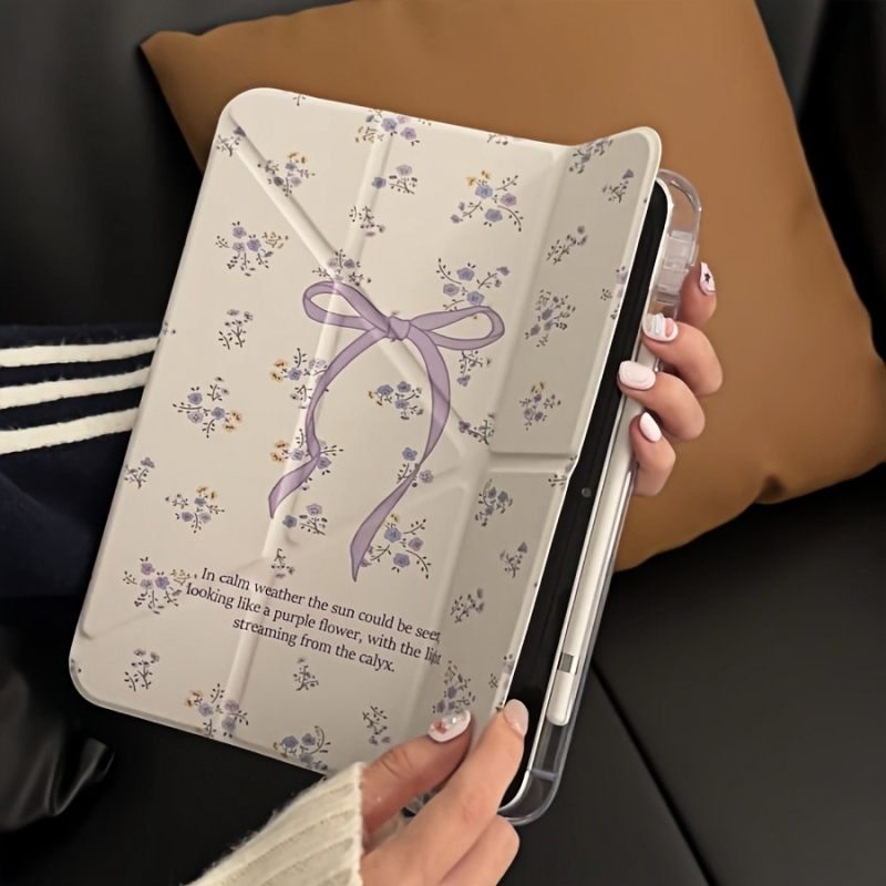 Bow Y-Fold husă pentru iPad – Material PC, Mod de somn, Stand încorporat, Finisaj spray, Compatibil cu Apple