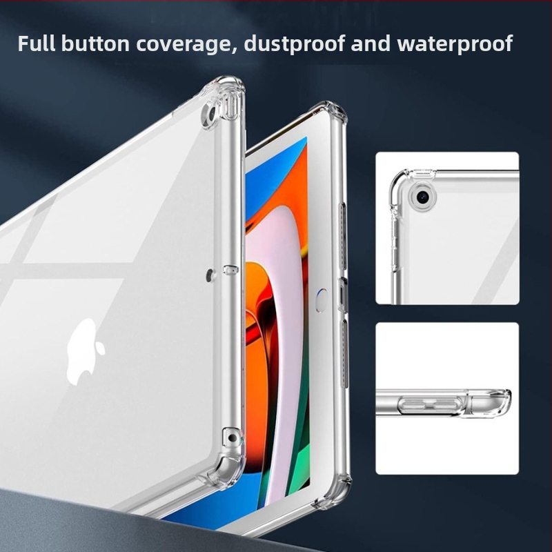 Ochranný kryt na iPad, priehľadný TPU, ochrana na 4 rohoch pri páde, proti otlačkom prstov, kompatibilný s Apple iPad