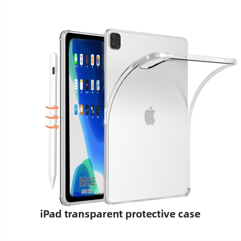 Ochranný kryt na iPad, priehľadný TPU, ochrana na 4 rohoch pri páde, proti otlačkom prstov, kompatibilný s Apple iPad