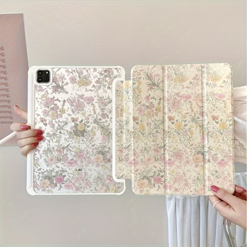Husă de tabletă pentru Apple iPad Pro cu model floral, suport reglabil în trei părți, material PC, funcție de repaus, personalizare disponibilă