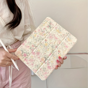 Husă de tabletă pentru Apple iPad Pro cu model floral, suport reglabil în trei părți, material PC, funcție de repaus, personalizare disponibilă