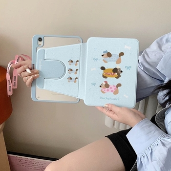 Carcasă protectoare pentru tablete Apple cu design cartoon – material PC, funcție Sleep suportată, antișoc și anti-cădere, personalizabilă